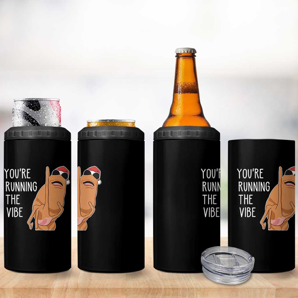 Marcus The Worm Robert Meme Christmas 4 in 1 Can Cooler Tumbler You Are Running The Vibe - Wonder Print Shop