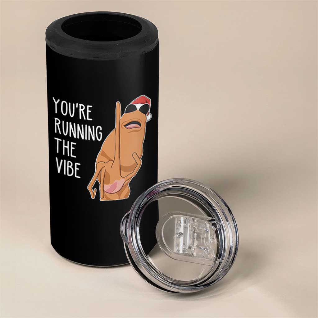 Marcus The Worm Robert Meme Christmas 4 in 1 Can Cooler Tumbler You Are Running The Vibe - Wonder Print Shop