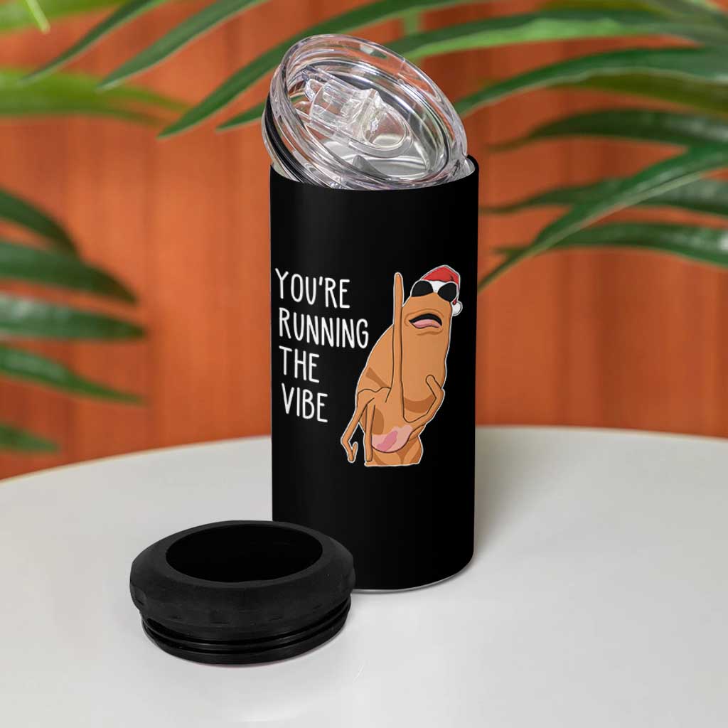 Marcus The Worm Robert Meme Christmas 4 in 1 Can Cooler Tumbler You Are Running The Vibe - Wonder Print Shop
