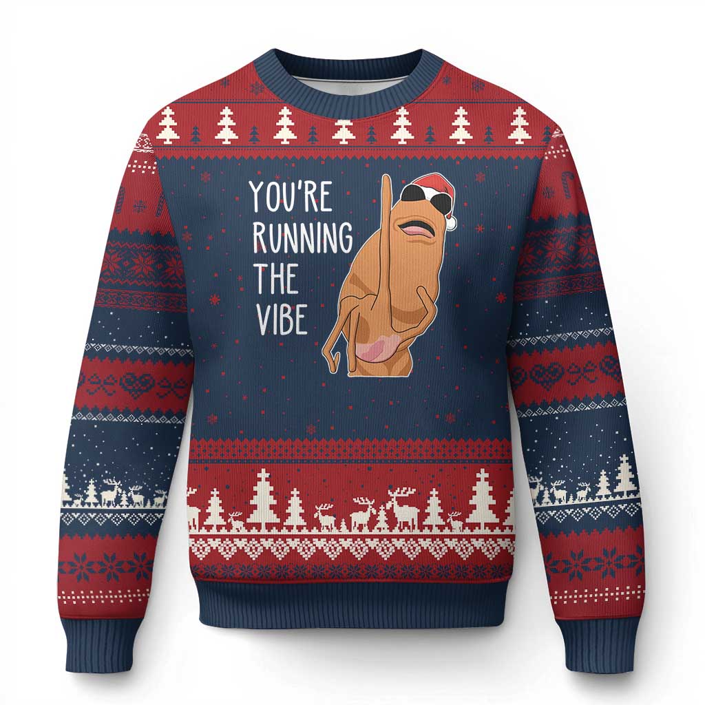 Marcus The Worm Robert Meme Xmas Ugly Christmas Sweater You Are Running The Vibe - Wonder Print Shop