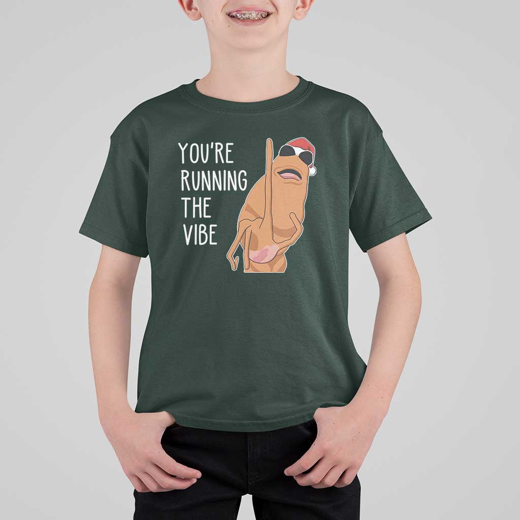 Marcus The Worm Robert Meme Christmas T Shirt For Kid You Are Running The Vibe - Wonder Print Shop