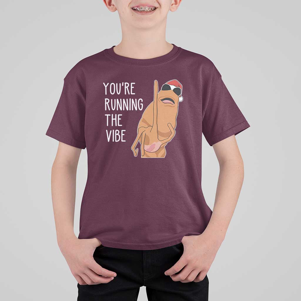 Marcus The Worm Robert Meme Christmas T Shirt For Kid You Are Running The Vibe - Wonder Print Shop