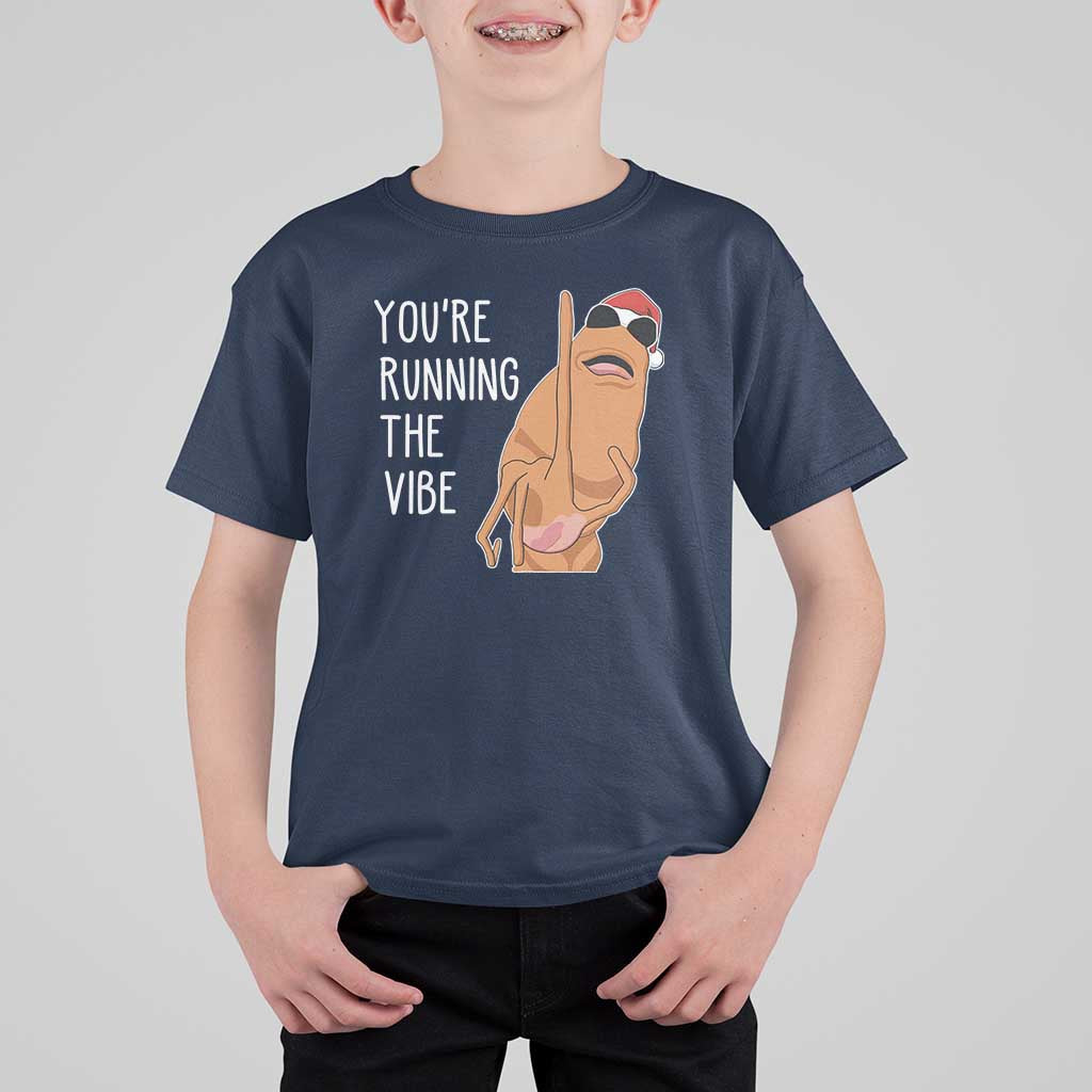 Marcus The Worm Robert Meme Christmas T Shirt For Kid You Are Running The Vibe - Wonder Print Shop