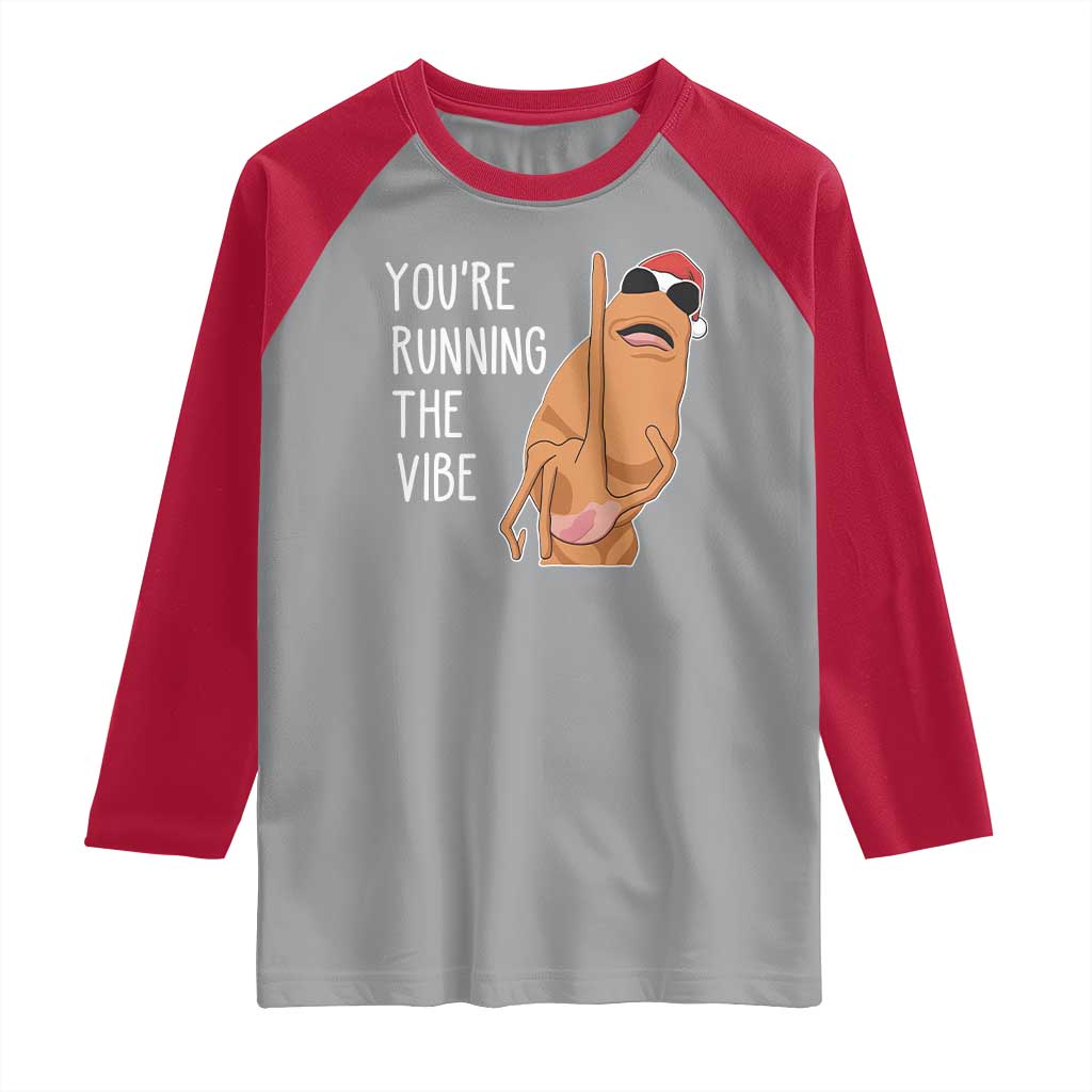 Marcus The Worm Robert Meme Christmas Raglan Shirt You Are Running The Vibe - Wonder Print Shop