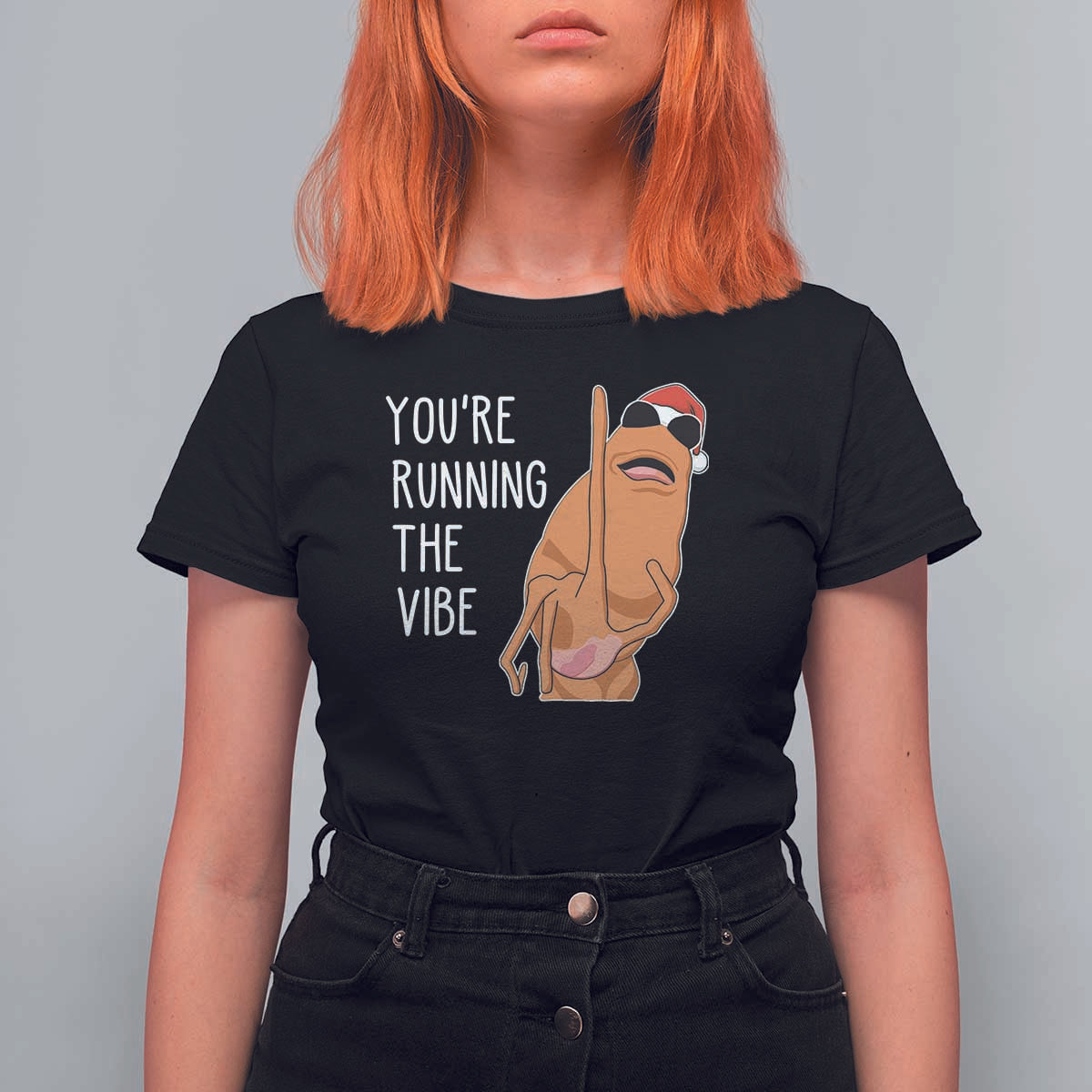 Marcus The Worm Robert Meme Christmas T Shirt For Women You Are Running The Vibe - Wonder Print Shop