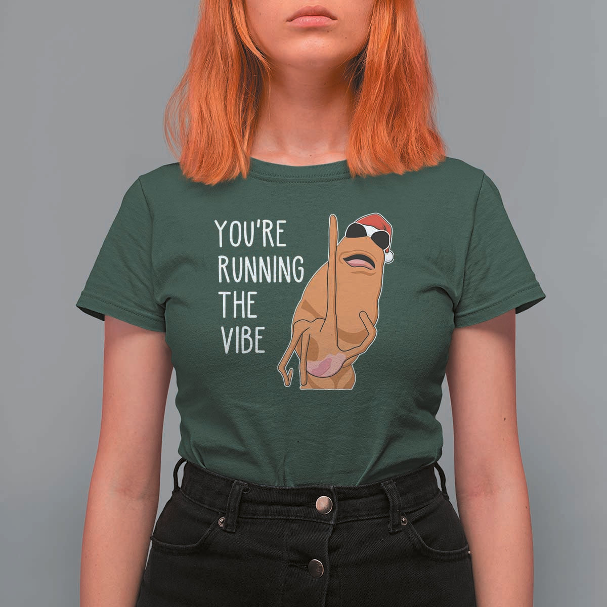 Marcus The Worm Robert Meme Christmas T Shirt For Women You Are Running The Vibe - Wonder Print Shop