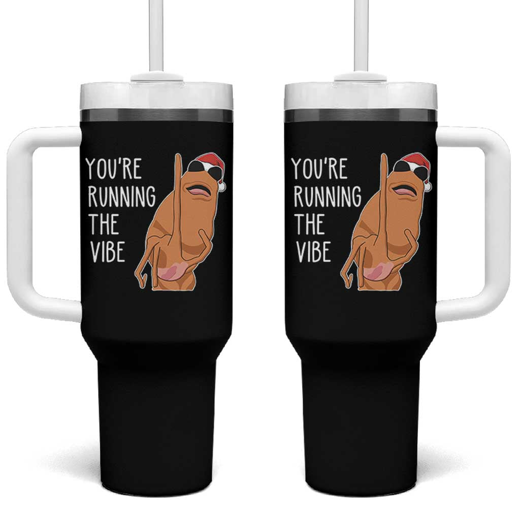 Marcus The Worm Robert Meme Christmas Tumbler With Handle You Are Running The Vibe - Wonder Print Shop