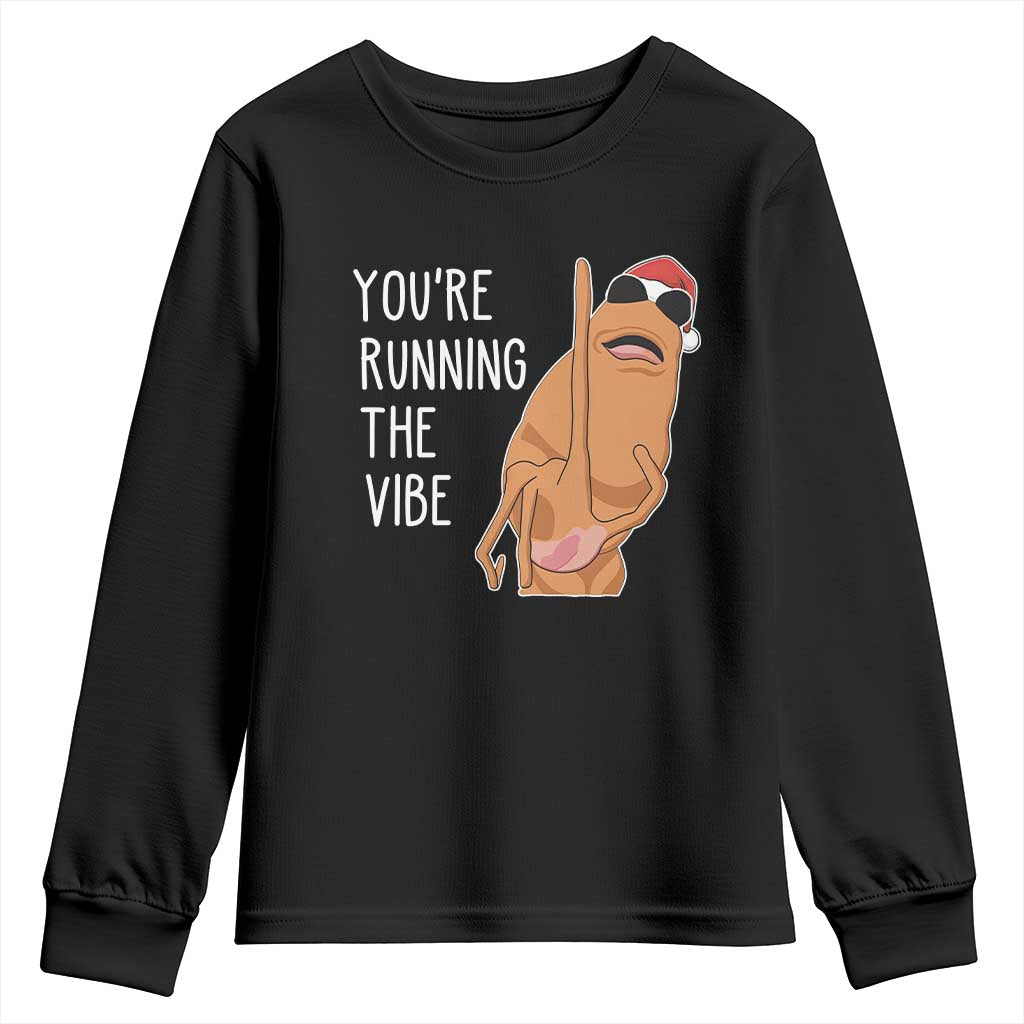 Marcus The Worm Robert Meme Christmas Youth Sweatshirt You Are Running The Vibe - Wonder Print Shop