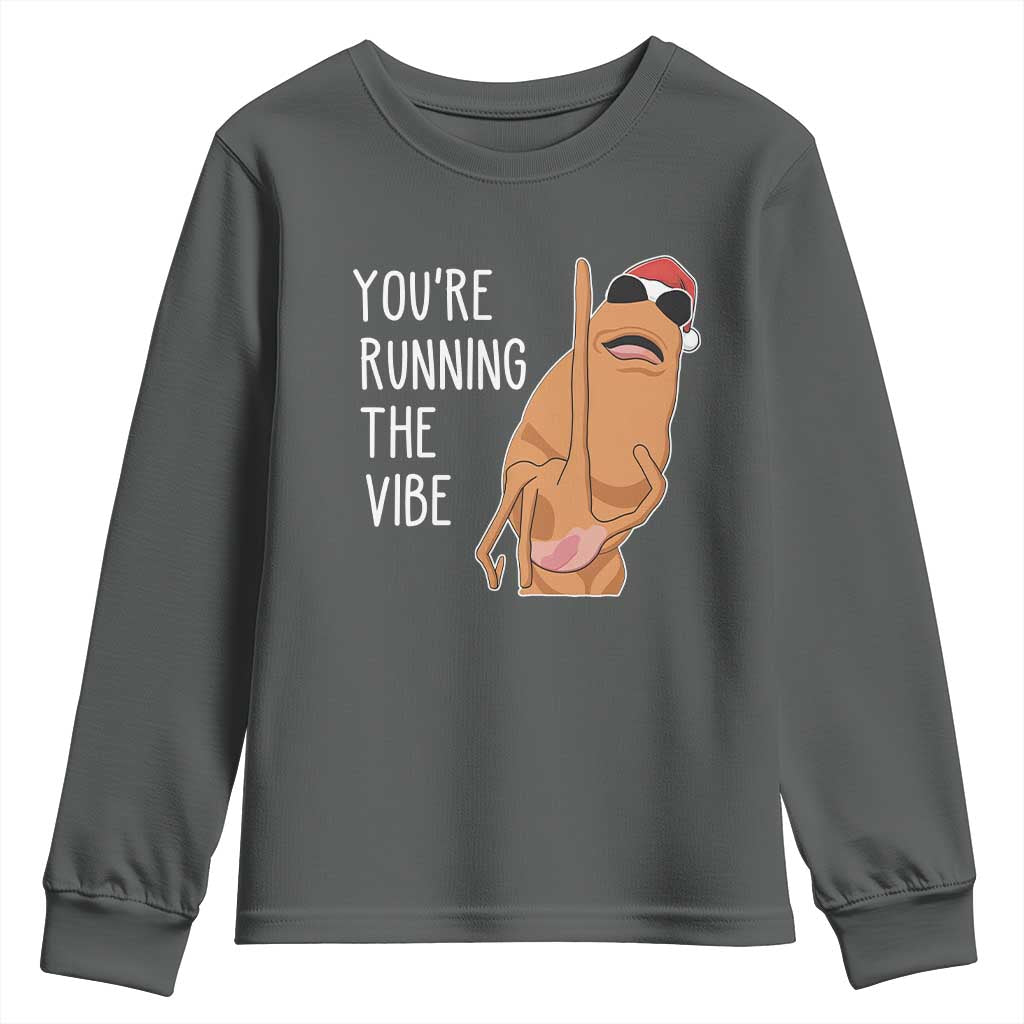 Marcus The Worm Robert Meme Christmas Youth Sweatshirt You Are Running The Vibe - Wonder Print Shop