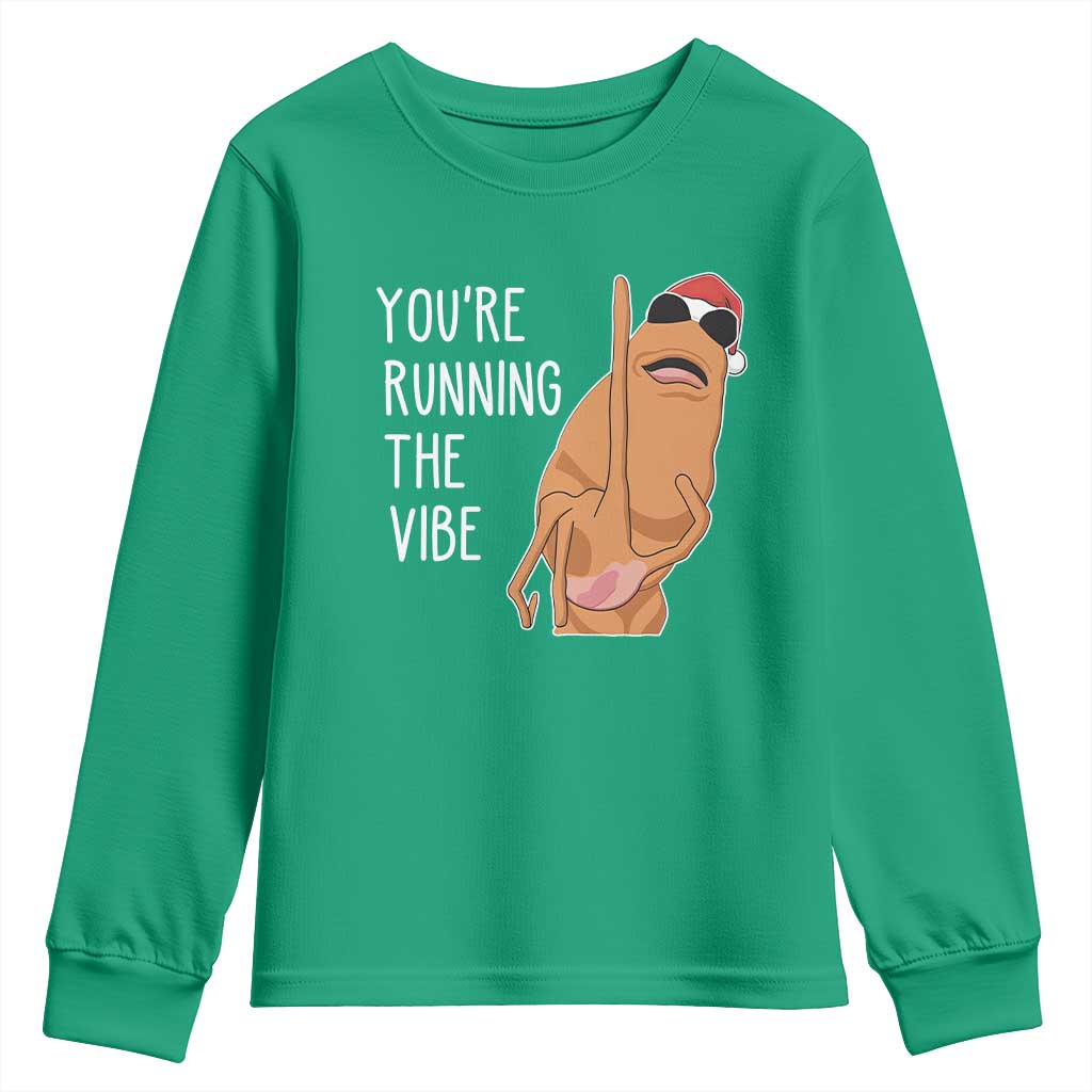 Marcus The Worm Robert Meme Christmas Youth Sweatshirt You Are Running The Vibe - Wonder Print Shop