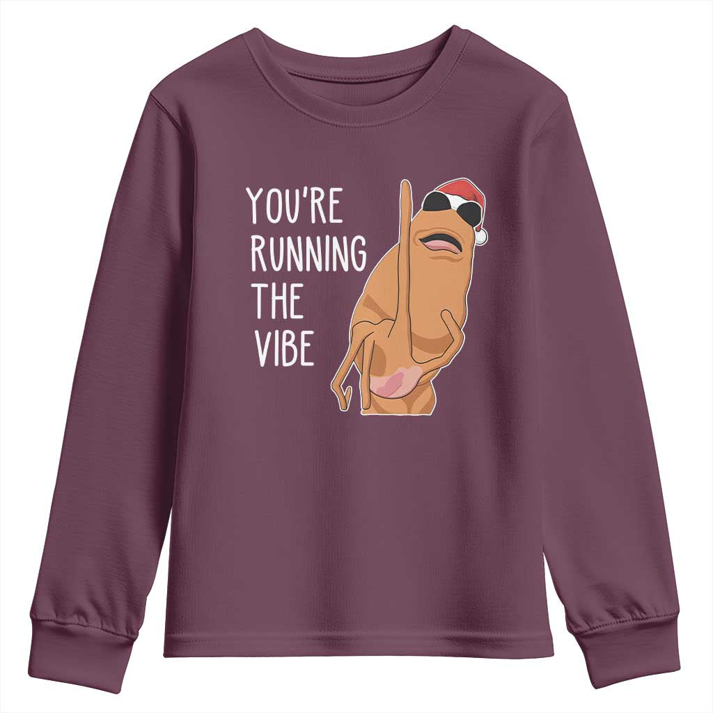 Marcus The Worm Robert Meme Christmas Youth Sweatshirt You Are Running The Vibe - Wonder Print Shop