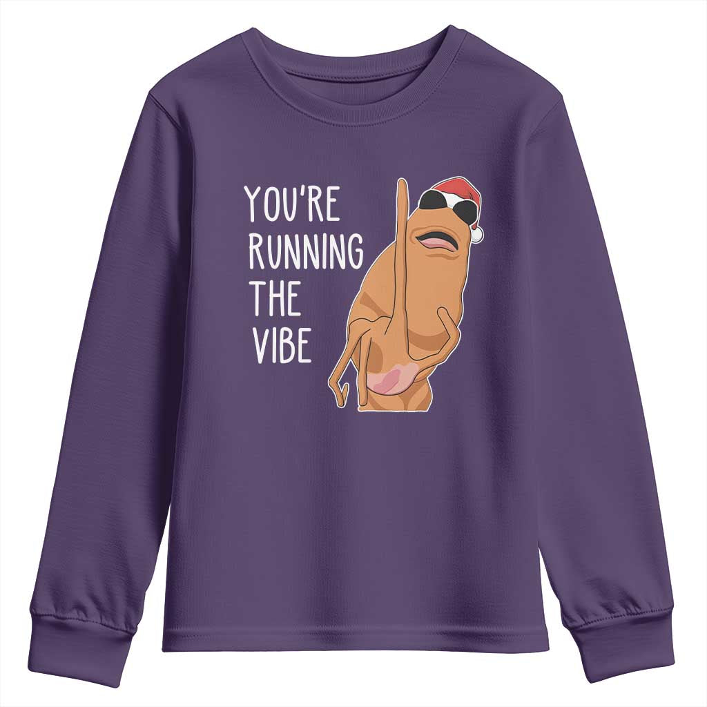 Marcus The Worm Robert Meme Christmas Youth Sweatshirt You Are Running The Vibe - Wonder Print Shop