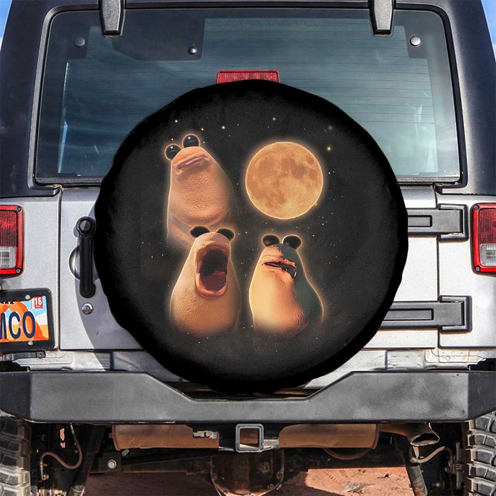 Marcus The Worm Meme Spare Tire Cover Funny Howling At Moon - Wonder Print Shop