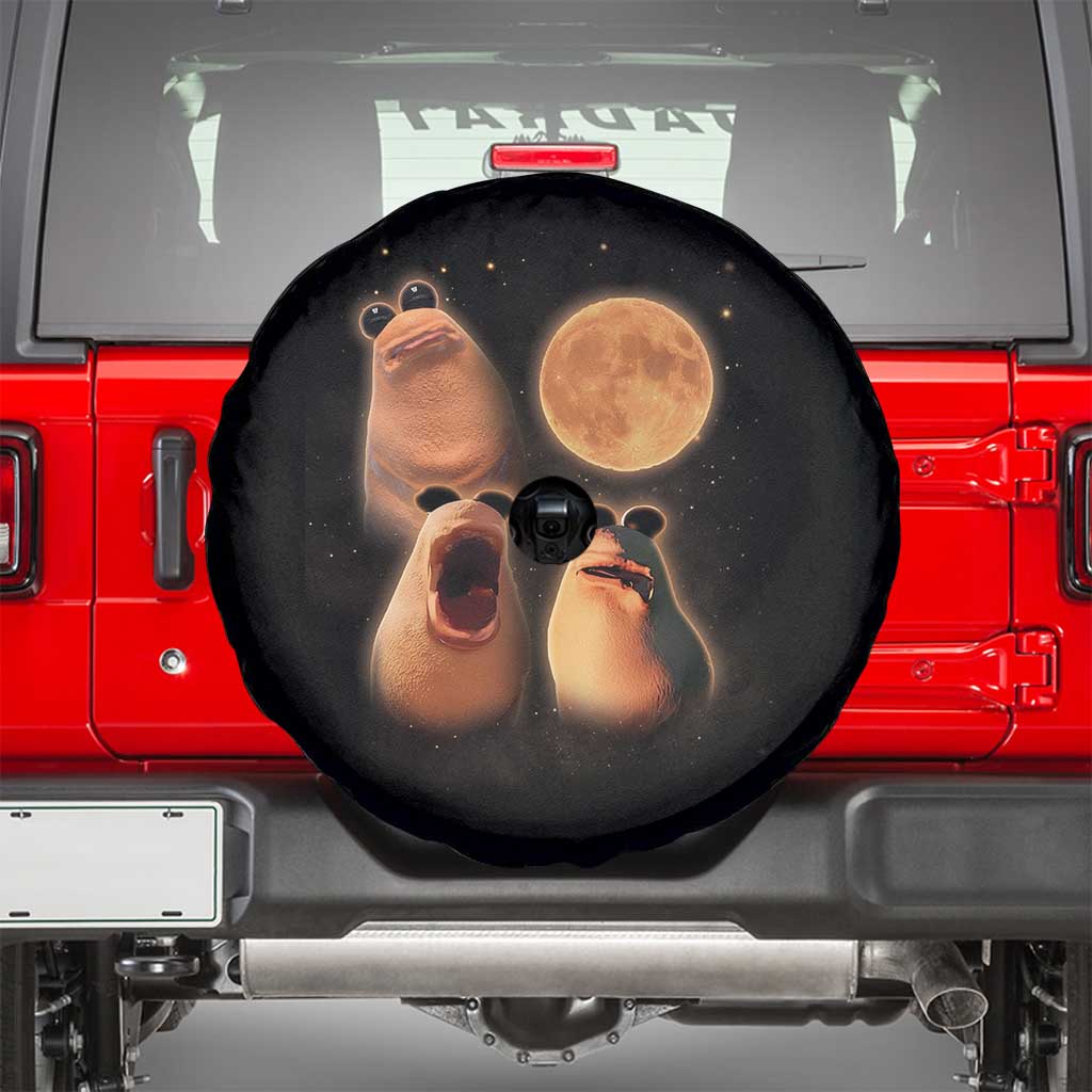 Marcus The Worm Meme Spare Tire Cover Funny Howling At Moon - Wonder Print Shop