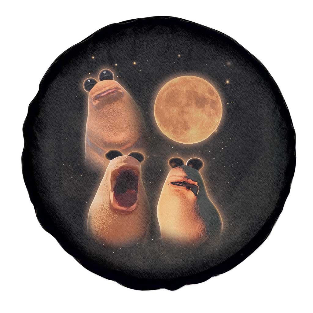 Marcus The Worm Meme Spare Tire Cover Funny Howling At Moon - Wonder Print Shop