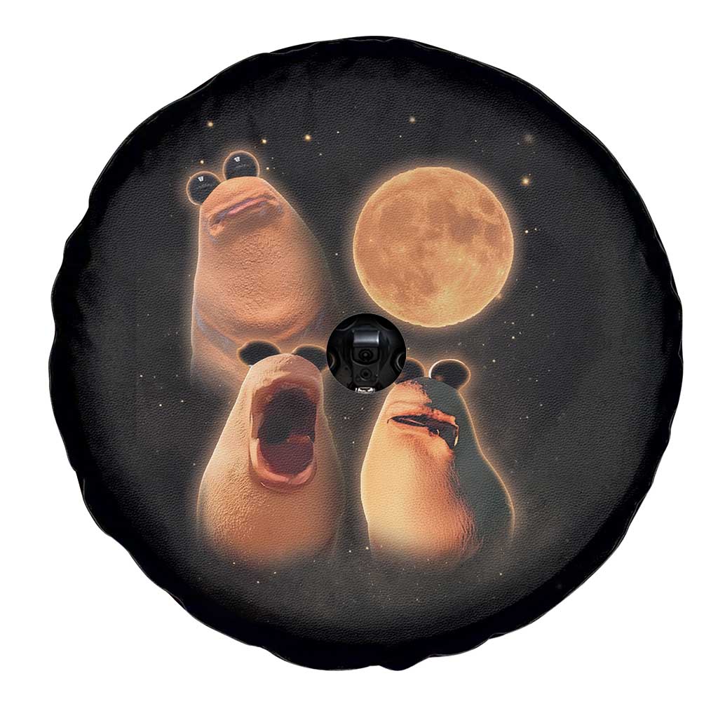 Marcus The Worm Meme Spare Tire Cover Funny Howling At Moon - Wonder Print Shop