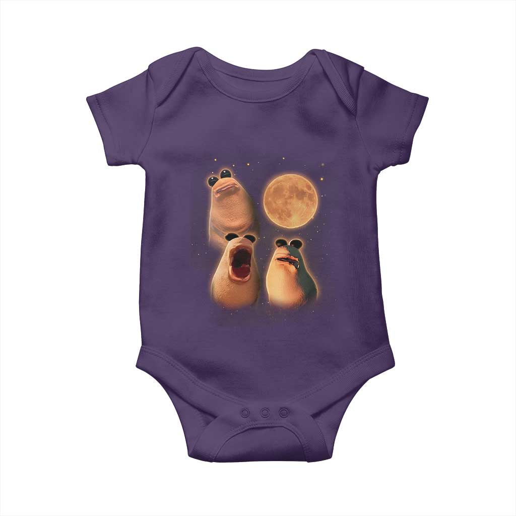 Marcus The Worm Meme Baby Onesie Funny Howling At Moon - Wonder Print Shop