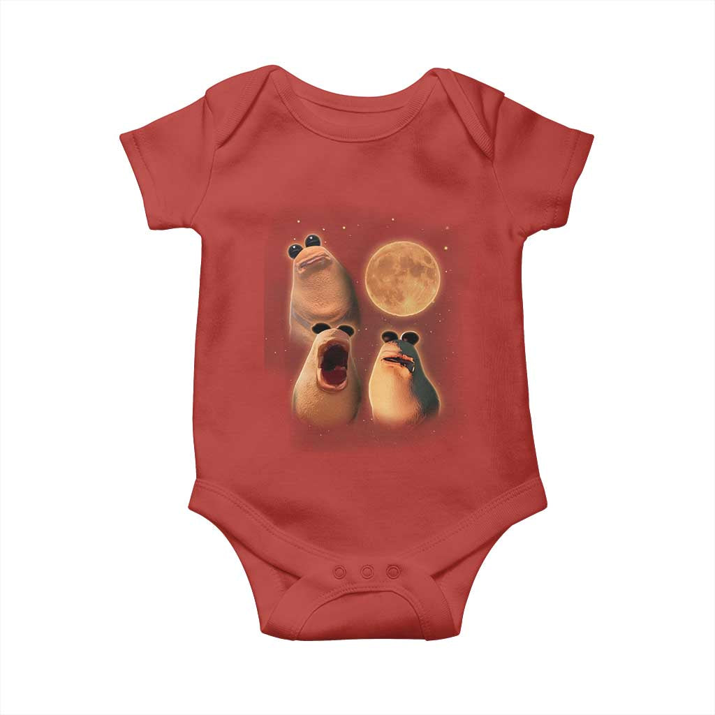 Marcus The Worm Meme Baby Onesie Funny Howling At Moon - Wonder Print Shop