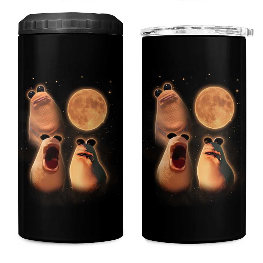 Marcus The Worm Meme 4 in 1 Can Cooler Tumbler Funny Howling At Moon - Wonder Print Shop