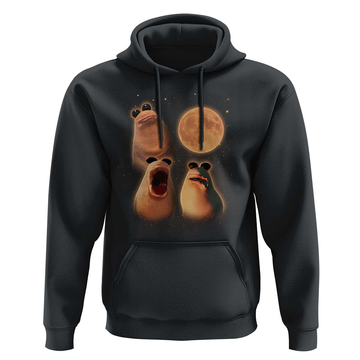 Marcus The Worm Meme Hoodie Funny Howling At Moon - Wonder Print Shop