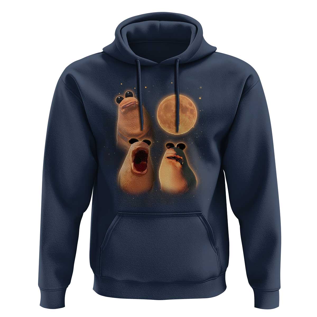 Marcus The Worm Meme Hoodie Funny Howling At Moon - Wonder Print Shop