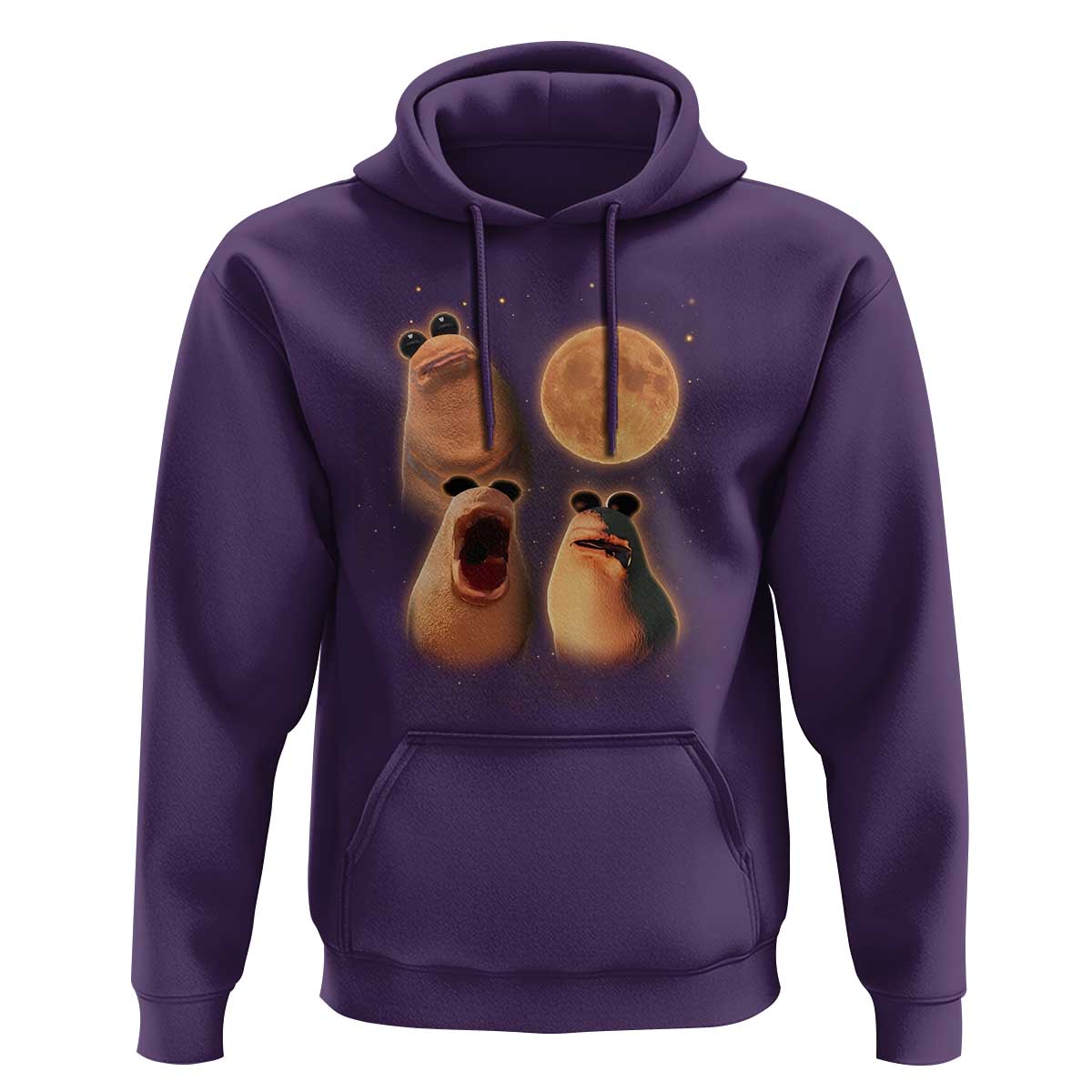 Marcus The Worm Meme Hoodie Funny Howling At Moon - Wonder Print Shop