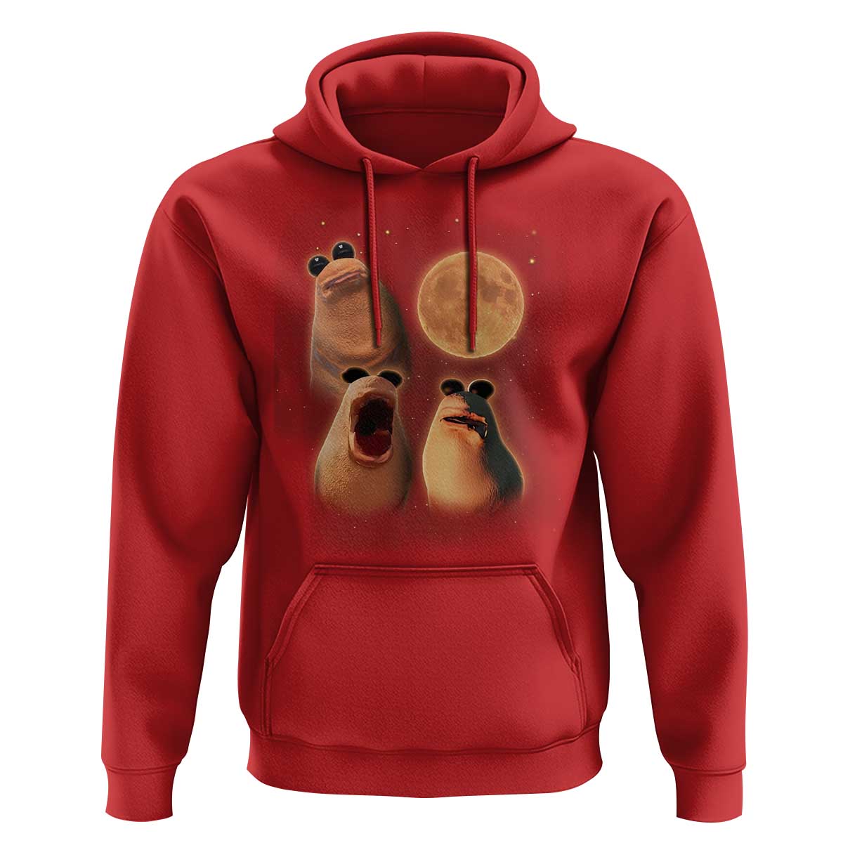 Marcus The Worm Meme Hoodie Funny Howling At Moon - Wonder Print Shop
