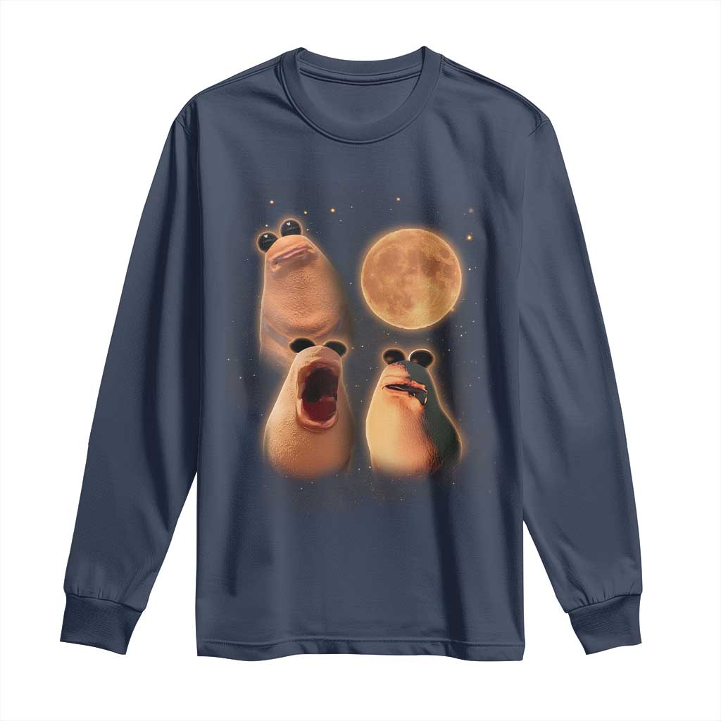 Marcus The Worm Meme Long Sleeve Shirt Funny Howling At Moon - Wonder Print Shop