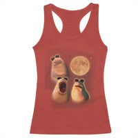 Marcus The Worm Meme Racerback Tank Top Funny Howling At Moon - Wonder Print Shop