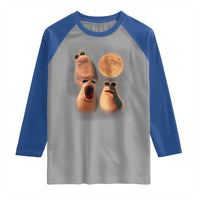 Marcus The Worm Meme Raglan Shirt Funny Howling At Moon - Wonder Print Shop