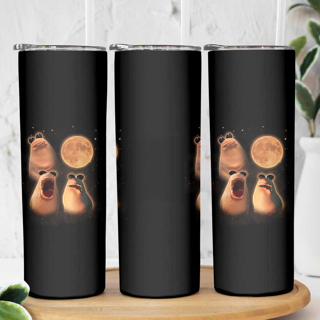 Marcus The Worm Meme Skinny Tumbler Funny Howling At Moon - Wonder Print Shop