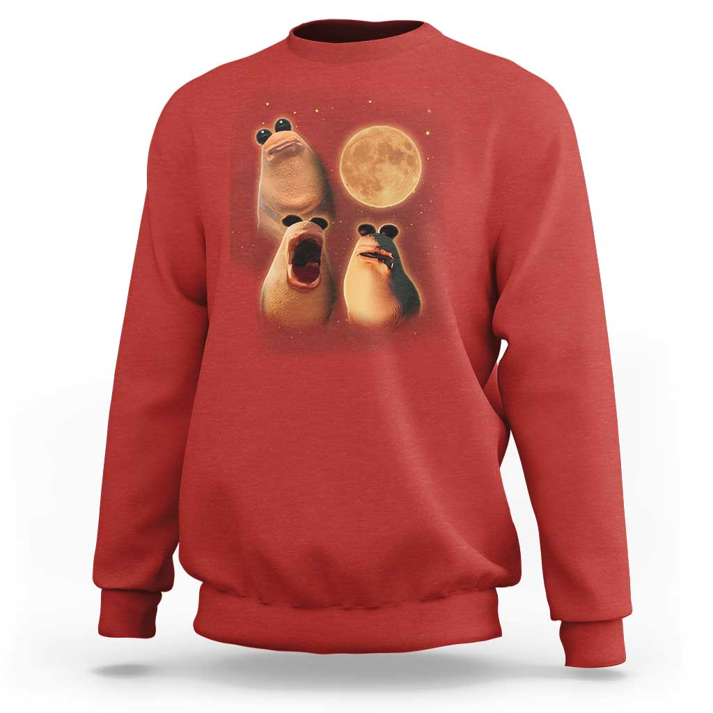 Marcus The Worm Meme Sweatshirt Funny Howling At Moon - Wonder Print Shop