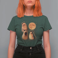 Marcus The Worm Meme T Shirt For Women Funny Howling At Moon - Wonder Print Shop