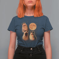 Marcus The Worm Meme T Shirt For Women Funny Howling At Moon - Wonder Print Shop
