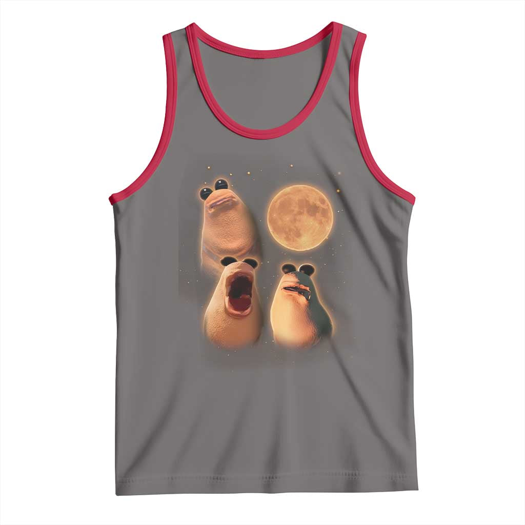 Marcus The Worm Meme Tank Top Funny Howling At Moon - Wonder Print Shop