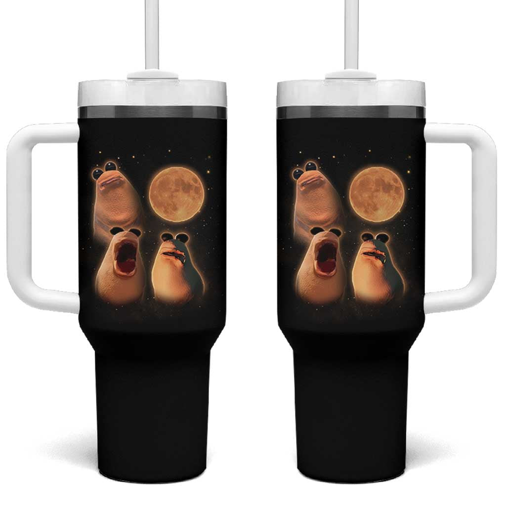 Marcus The Worm Meme Tumbler With Handle Funny Howling At Moon - Wonder Print Shop