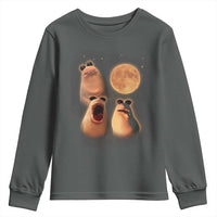 Marcus The Worm Meme Youth Sweatshirt Funny Howling At Moon - Wonder Print Shop