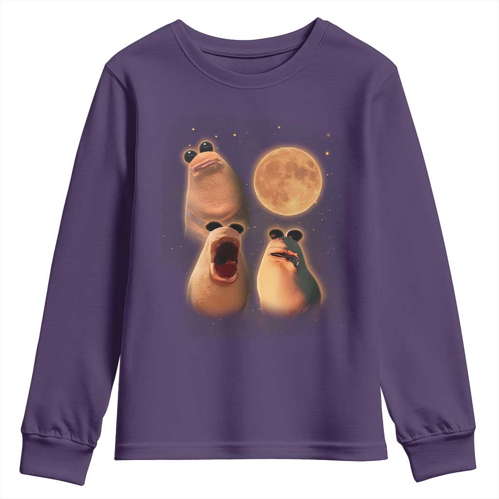 Marcus The Worm Meme Youth Sweatshirt Funny Howling At Moon - Wonder Print Shop