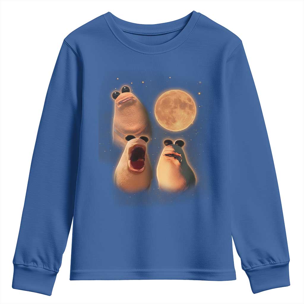 Marcus The Worm Meme Youth Sweatshirt Funny Howling At Moon - Wonder Print Shop