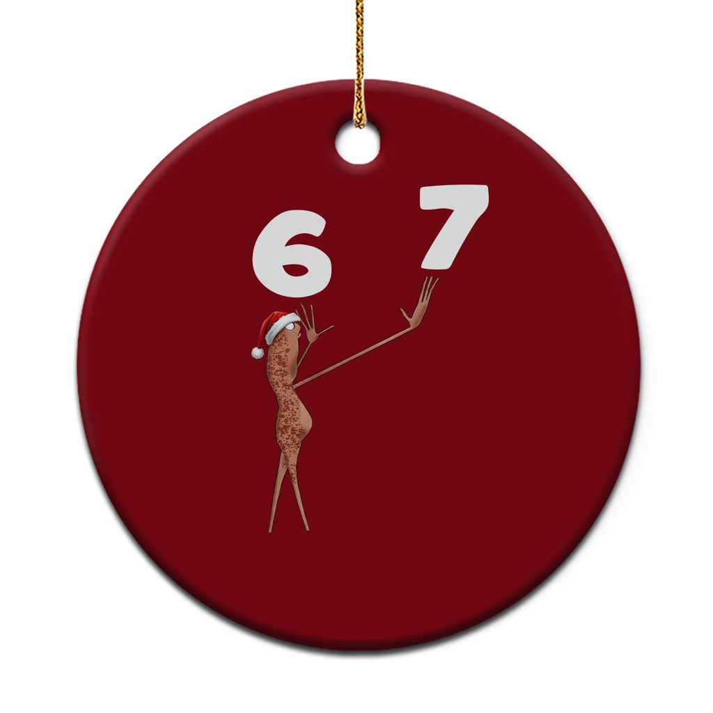 67 Six Seven Xmas Ceramic Ornament Marcus The Worm Meme - Wonder Print Shop