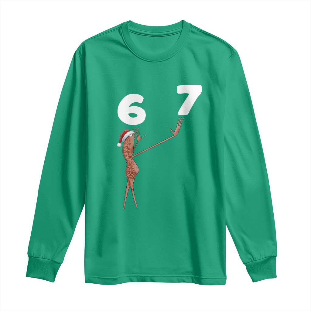 67 Six Seven Christmas Long Sleeve Shirt Marcus The Worm Meme - Wonder Print Shop