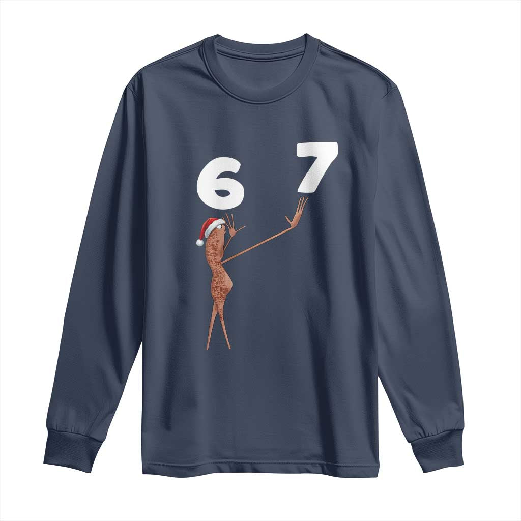 67 Six Seven Christmas Long Sleeve Shirt Marcus The Worm Meme - Wonder Print Shop