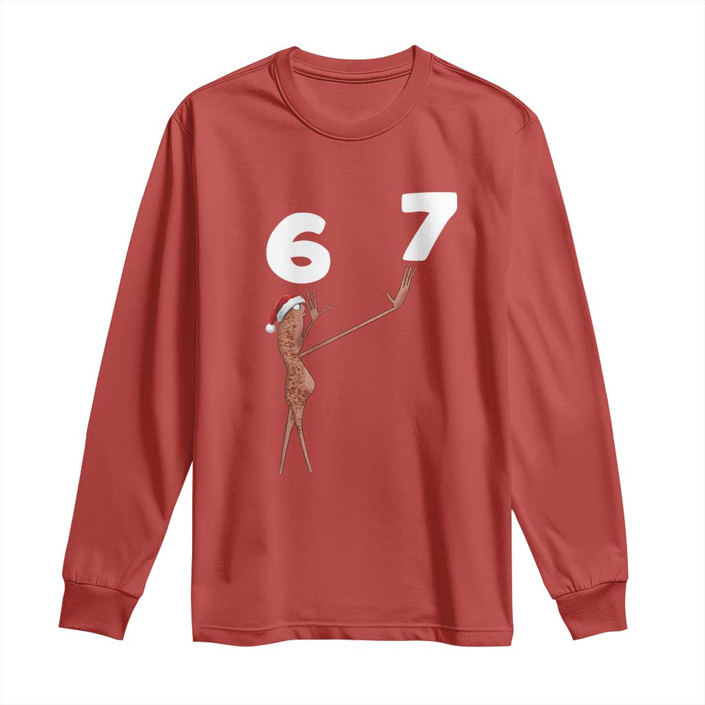 67 Six Seven Christmas Long Sleeve Shirt Marcus The Worm Meme - Wonder Print Shop
