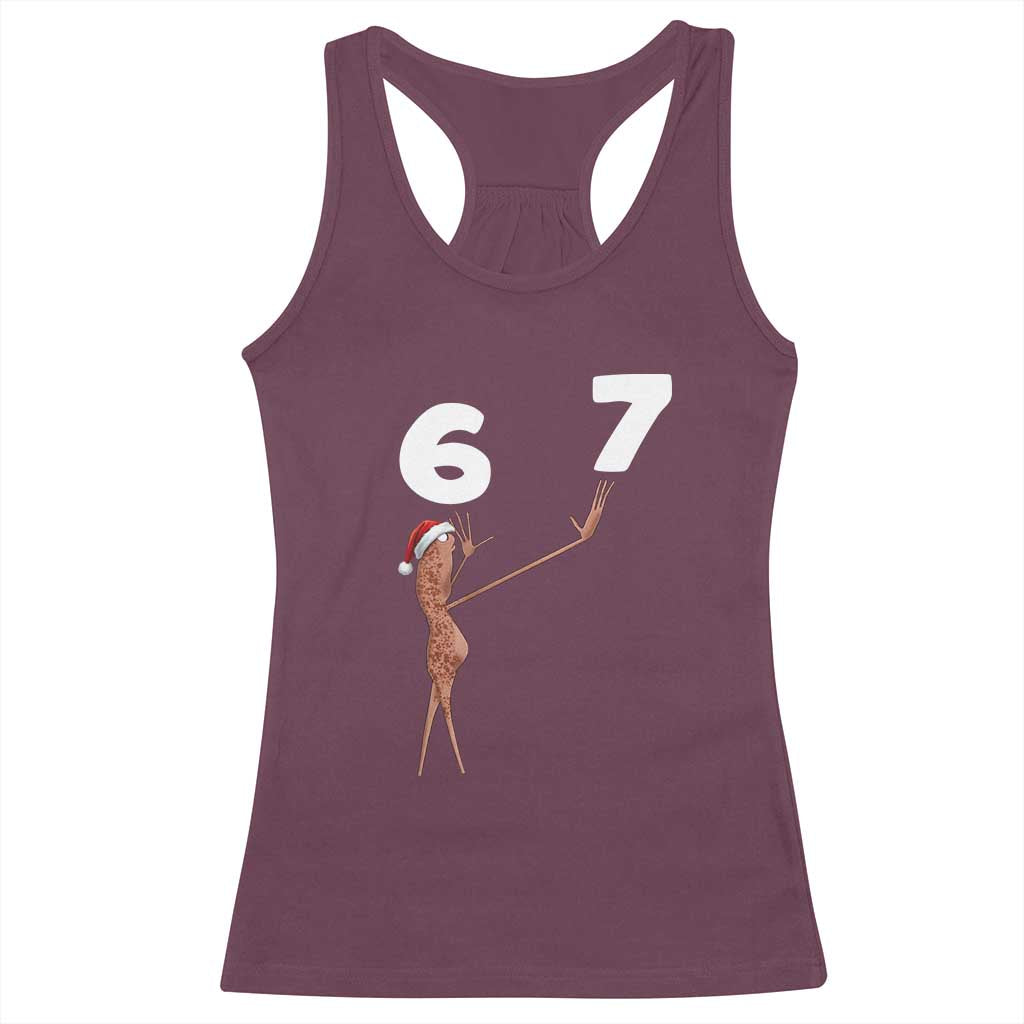 67 Six Seven Christmas Racerback Tank Top Marcus The Worm Meme - Wonder Print Shop