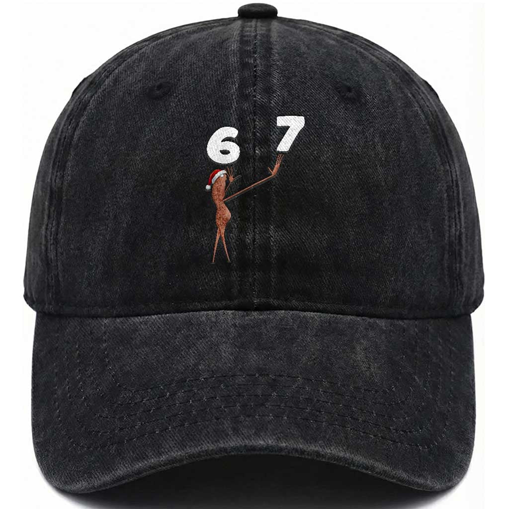 67 Six Seven Christmas Washed Cotton Baseball Cap Marcus The Worm Meme