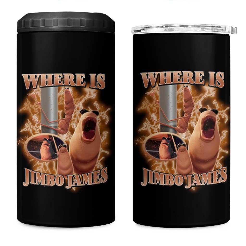 Marcus The Worm Meme 4 in 1 Can Cooler Tumbler Where Is Jimbo James - Wonder Print Shop