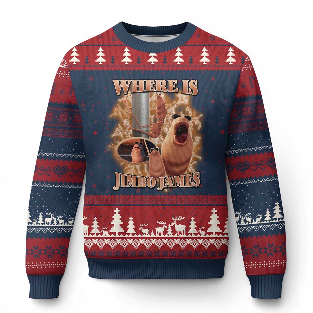Marcus The Worm Meme Ugly Christmas Sweater Where Is Jimbo James - Wonder Print Shop