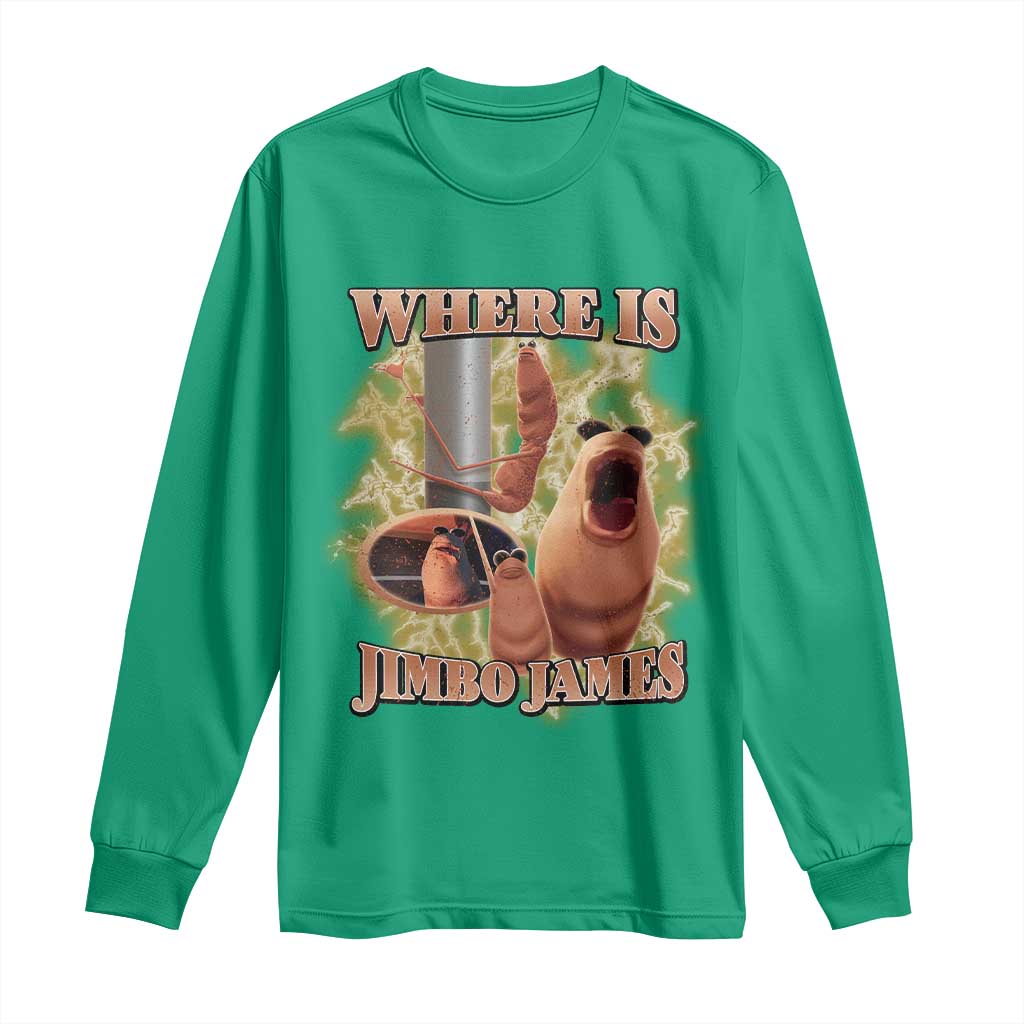 Marcus The Worm Meme Long Sleeve Shirt Where Is Jimbo James - Wonder Print Shop