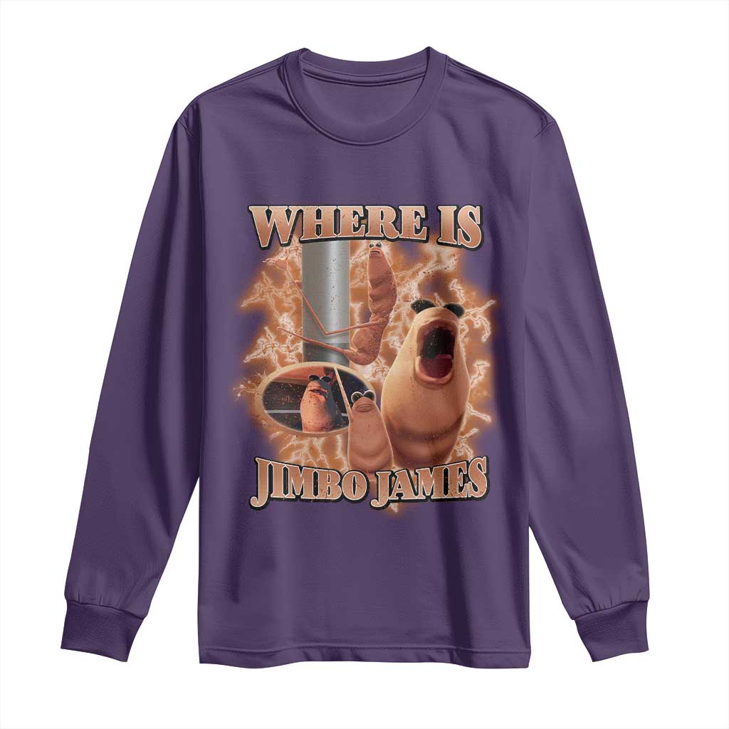Marcus The Worm Meme Long Sleeve Shirt Where Is Jimbo James - Wonder Print Shop