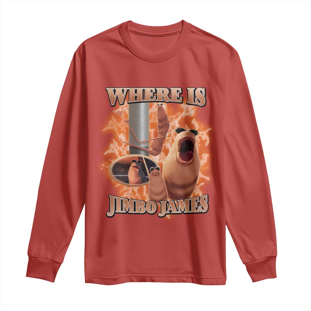 Marcus The Worm Meme Long Sleeve Shirt Where Is Jimbo James - Wonder Print Shop